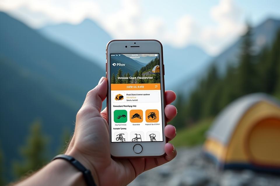 Mobile reservation system for digital outdoor gear booking